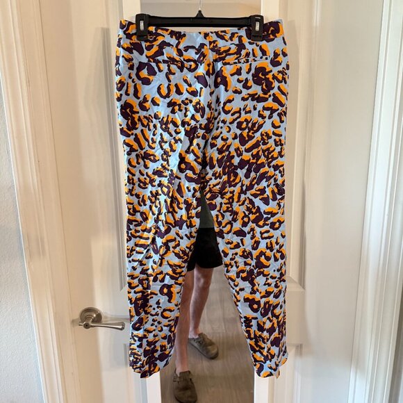 MSGM Animal Print Pattern Pant Size 42 Color Blue Orange - Picture 4 of 5